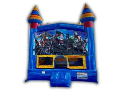 Superhero themed bounce house rental with Avengers characters in Lakeland, FL